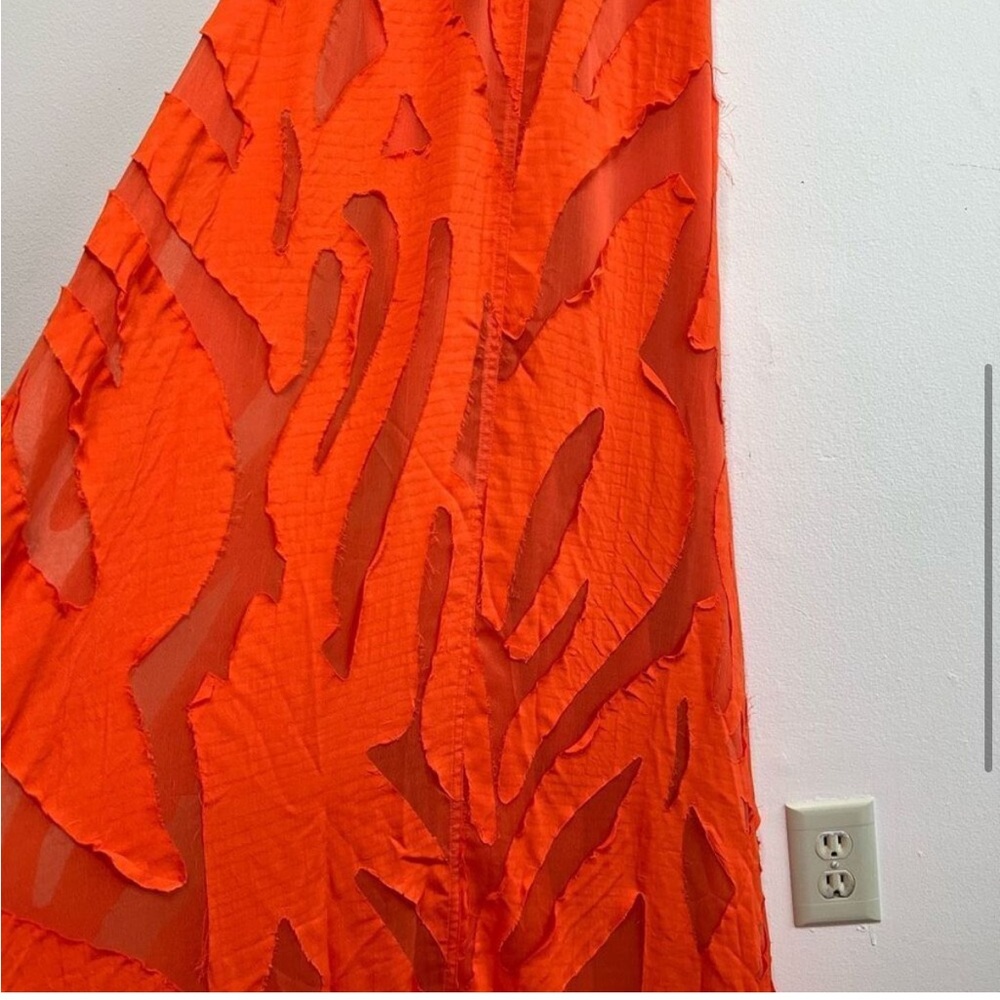 Jonathan Simkhai Scarlet Orange Katie Textured Slip Dress 6 Women - Picture 4 of 11